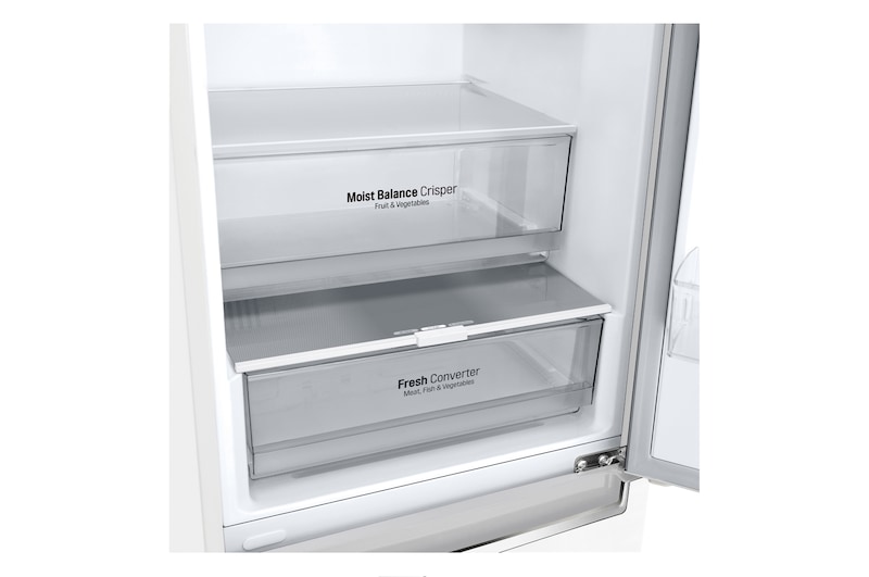 LG Outlet Frigorífico Combi 1,86m, Clasificación C, capacidad de 374l, Blanco, serie 600, GBB61SWGCN1.OUTLET