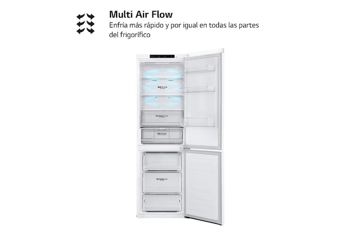 LG Outlet Frigorífico Combi 1,86m, Clasificación C, capacidad de 374l, Blanco, serie 600, GBB61SWGCN1.OUTLET