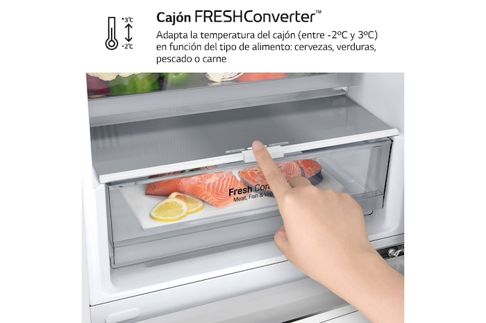 LG Outlet Frigorífico Combi 1,86m, Clasificación C, capacidad de 374l, Blanco, serie 600, GBB61SWGCN1.OUTLET