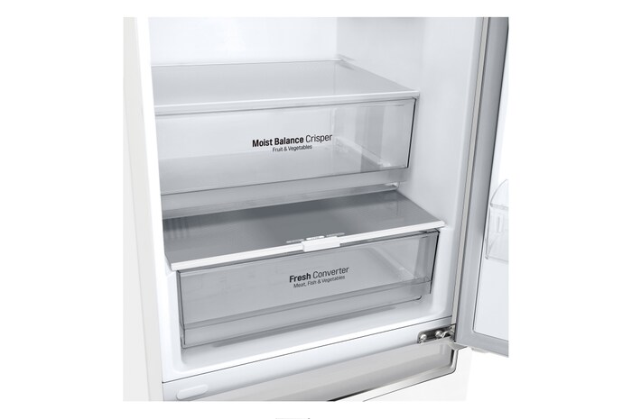 LG Outlet Frigorífico Combi 1,86m, Clasificación C, capacidad de 374l, Blanco, serie 600, GBB61SWGCN1.OUTLET