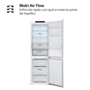 LG Frigorífico Combi 1,86m, Clasificación C, capacidad de 374l, Blanco, serie 600, GBB61SWGCN1