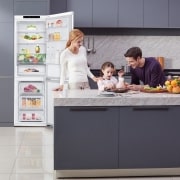 LG Frigorífico Combi 1,86m, Clasificación C, capacidad de 374l, Blanco, serie 600, GBB61SWGCN1