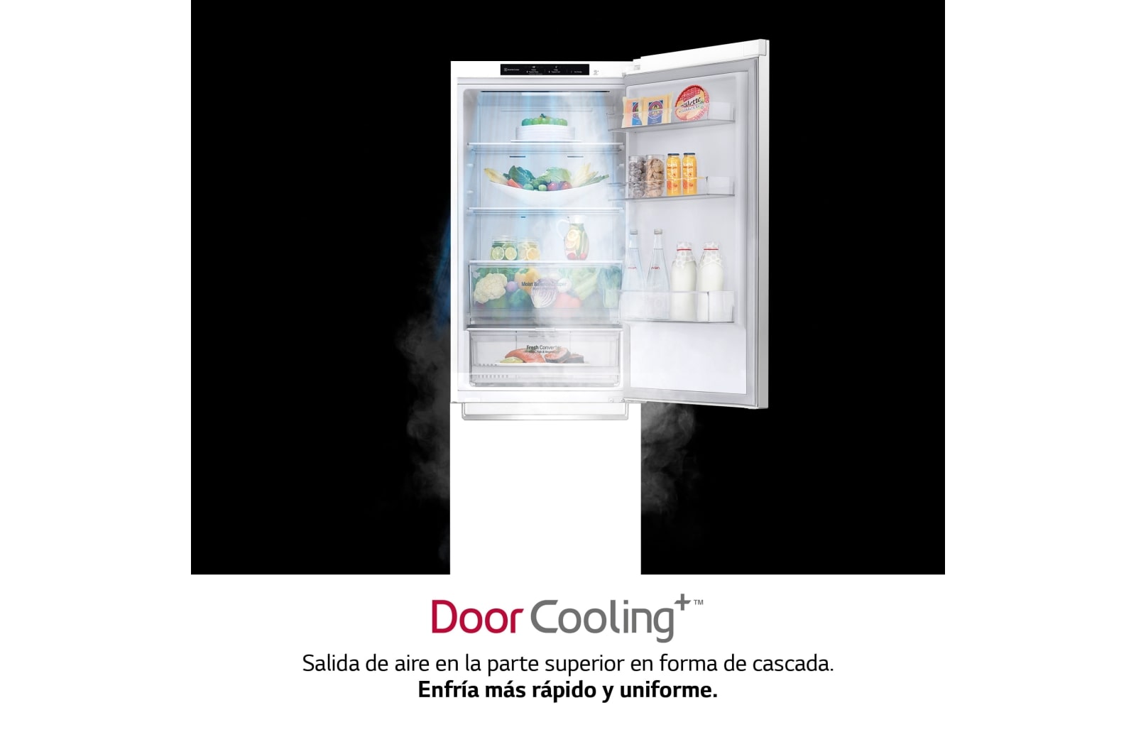 LG Frigorífico Combi 1,86m, Clasificación D, capacidad de 374l, Blanco, Serie 600, GBB61SWGGN