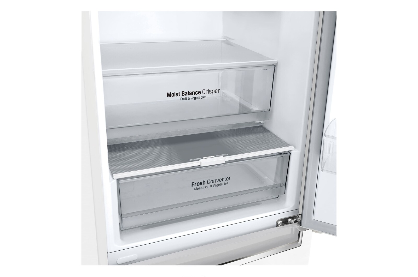 LG Frigorífico Combi 1,86m, Clasificación D, capacidad de 374l, Blanco, Serie 600, GBB61SWGGN