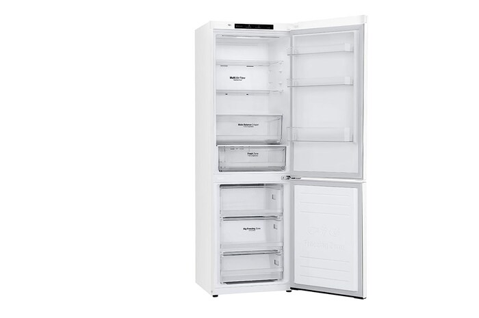 LG Frigorífico Combi 1,86m, Clasificación E, capacidad de 374l, Blanca, serie 6, GBB61SWJMN