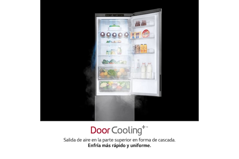 LG Frigorífico Combi 2m, Clasificación C, capacidad de 419l, Inox antihuellas, Serie 600, GBB62PZGCC