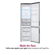 LG Frigorífico Combi 2m, Clasificación C, capacidad de 419l, Inox antihuellas, Serie 600, GBB62PZGCC