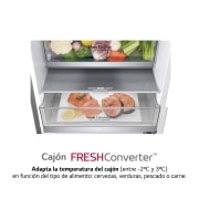 LG Frigorífico Combi 2m, Clasificación C, capacidad de 419l, Inox antihuellas, Serie 600, GBB62PZGCC