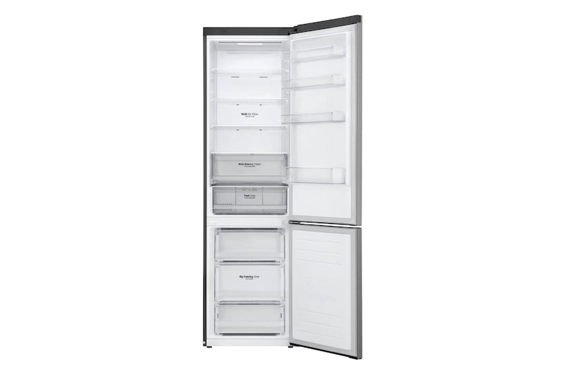 LG Frigorífico Combi, 2m, Clasificación E, capacidad de 419l, Inox Antihuellas, serie 6, GBB62PZHMN