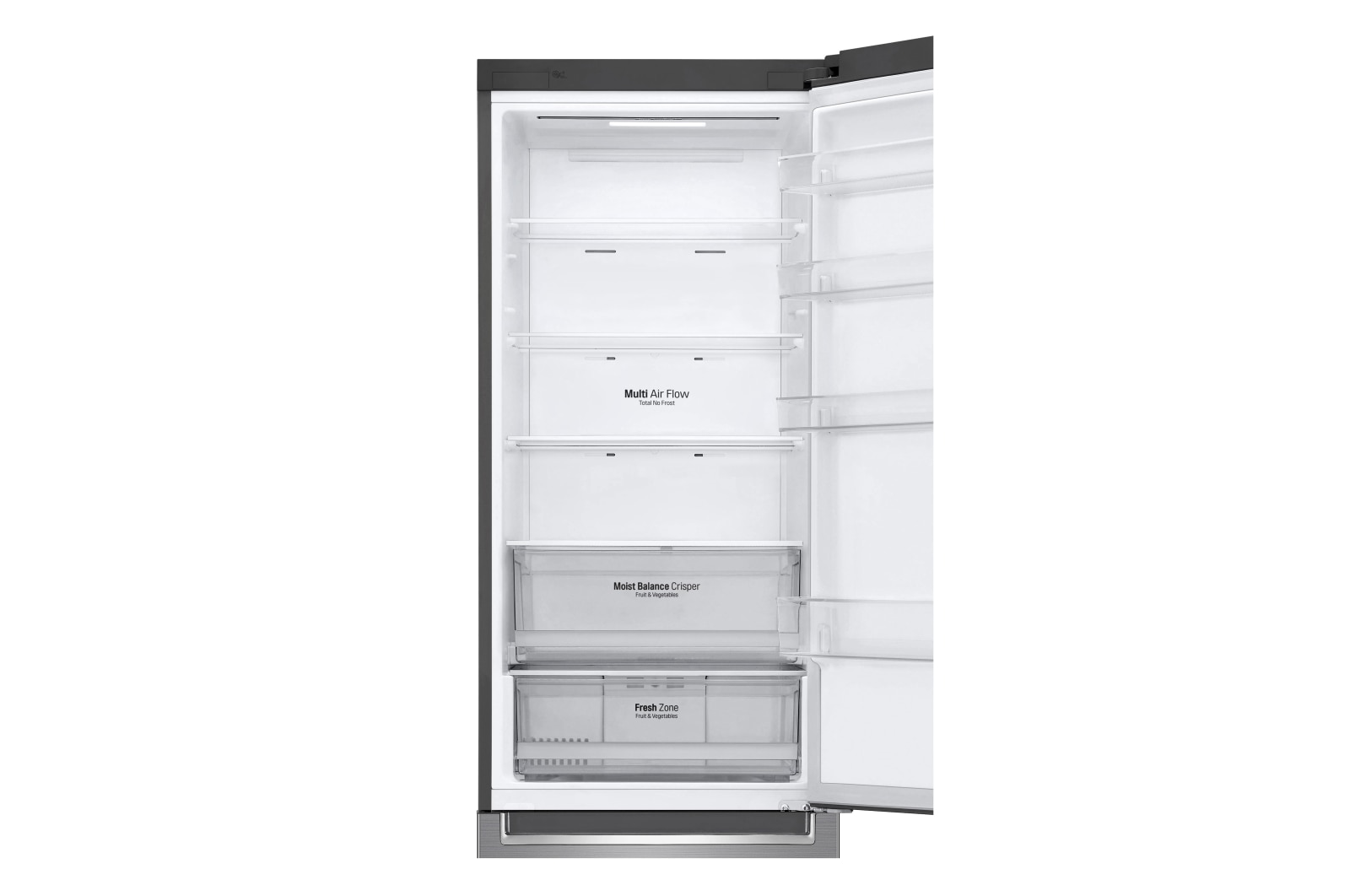 LG Frigorífico Combi, 2m, Clasificación E, capacidad de 419l, Inox Antihuellas, serie 6, GBB62PZHMN