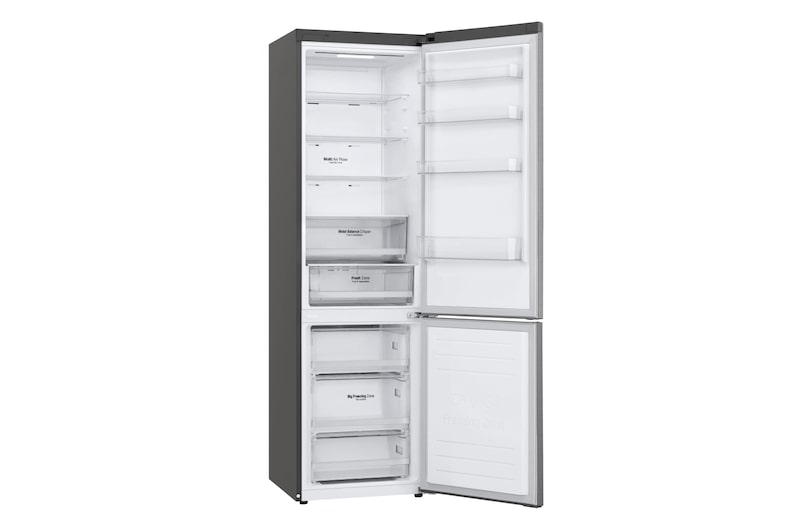 LG Frigorífico Combi, 2m, Clasificación E, capacidad de 419l, Inox Antihuellas, serie 6, GBB62PZHMN
