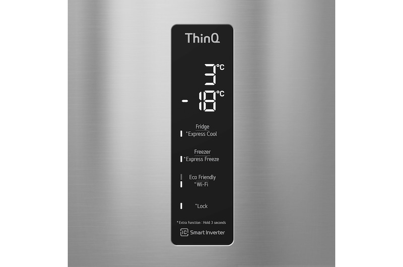 LG Frigorífico Combi, 2m, Clasificación E, capacidad de 419l, Inox Antihuellas, serie 6, GBB62PZHMN