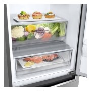 LG Frigorífico Combi, 2m, Clasificación E, capacidad de 419l, Inox Antihuellas, serie 6, GBB62PZHMN