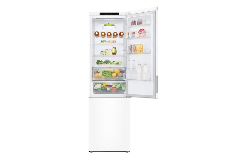 LG Frigorífico Combi 2m, Clasificación C, capacidad de 419l, Blanco, Serie 600, GBB62SWGCC