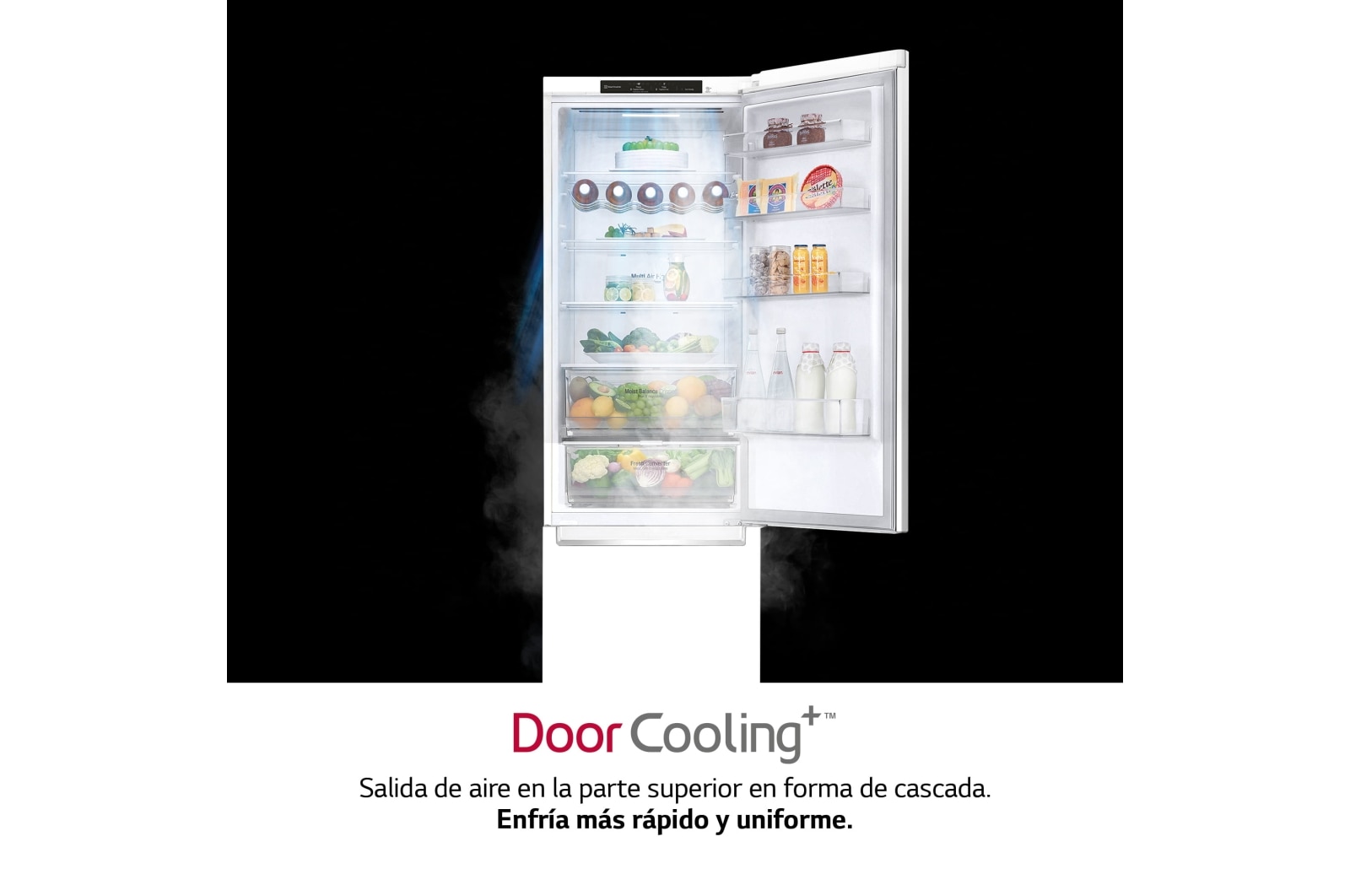LG Frigorífico Combi 2m, Clasificación D, capacidad de 419l, Blanco, serie 600, GBB62SWGGN