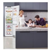 LG Frigorífico Combi 2m, Clasificación D, capacidad de 419l, Blanco, serie 600, GBB62SWGGN