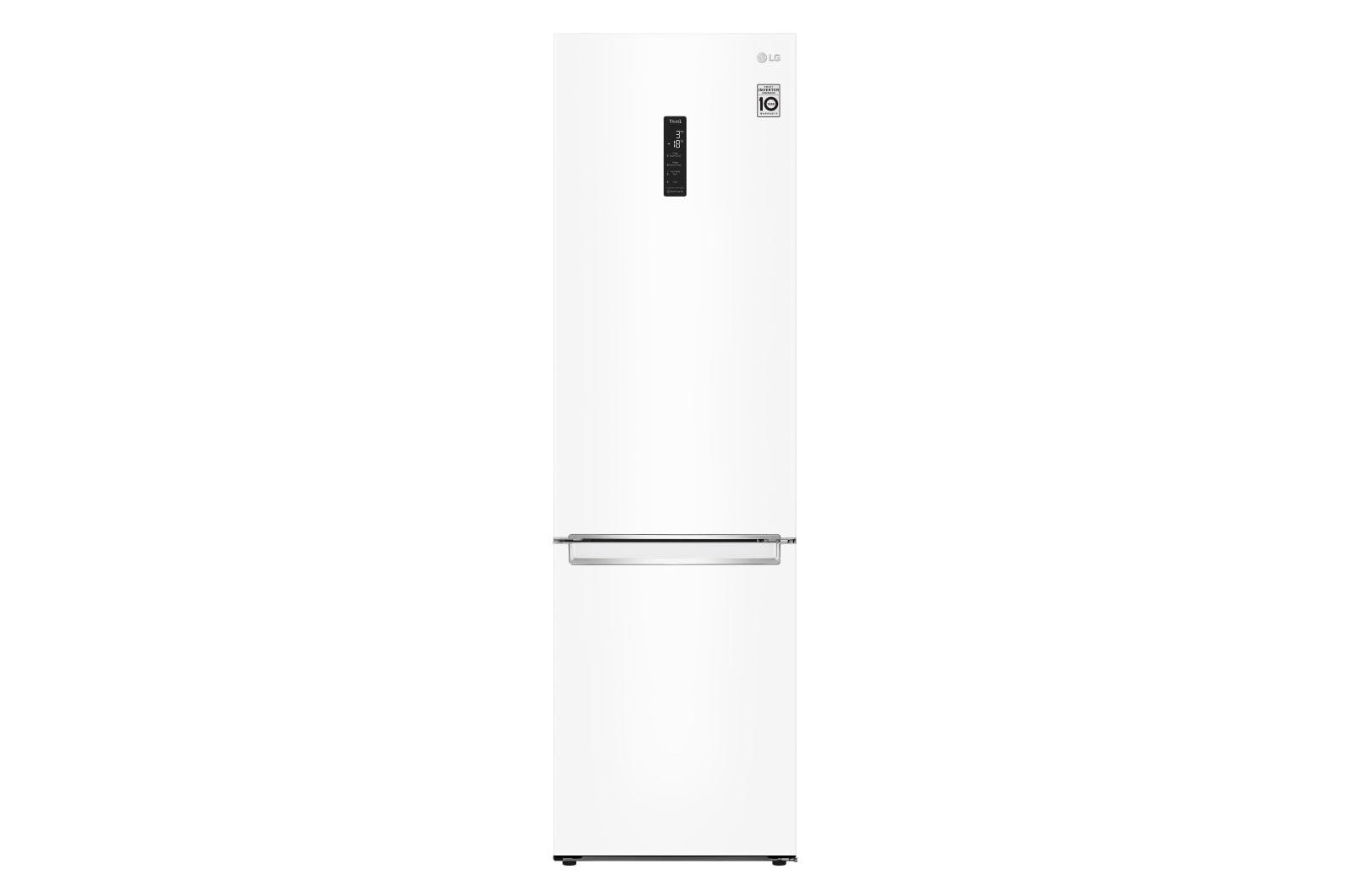 Vista frontal de Frigorífico Combi 2m, Clasificación E, capacidad de 419l, Blanco, serie 6 GBB62SWHMN