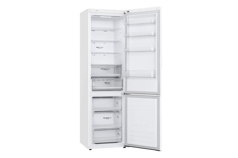 LG Frigorífico Combi 2m, Clasificación E, capacidad de 419l, Blanco, serie 6, GBB62SWHMN