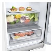 LG Frigorífico Combi 2m, Clasificación E, capacidad de 419l, Blanco, serie 6, GBB62SWHMN