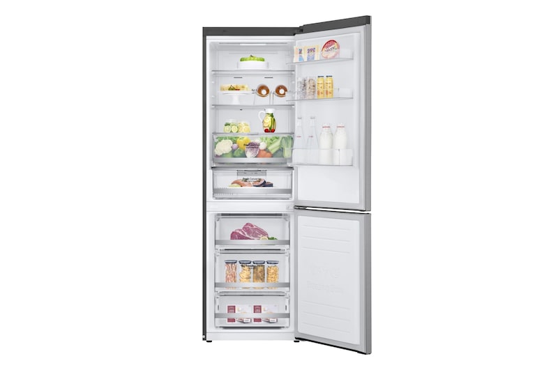 LG Frigorífico Combi, 1,86m, Clasificación E, capacidad de 374l, Inox Antihuellas, serie 700 , GBB71PZDMN