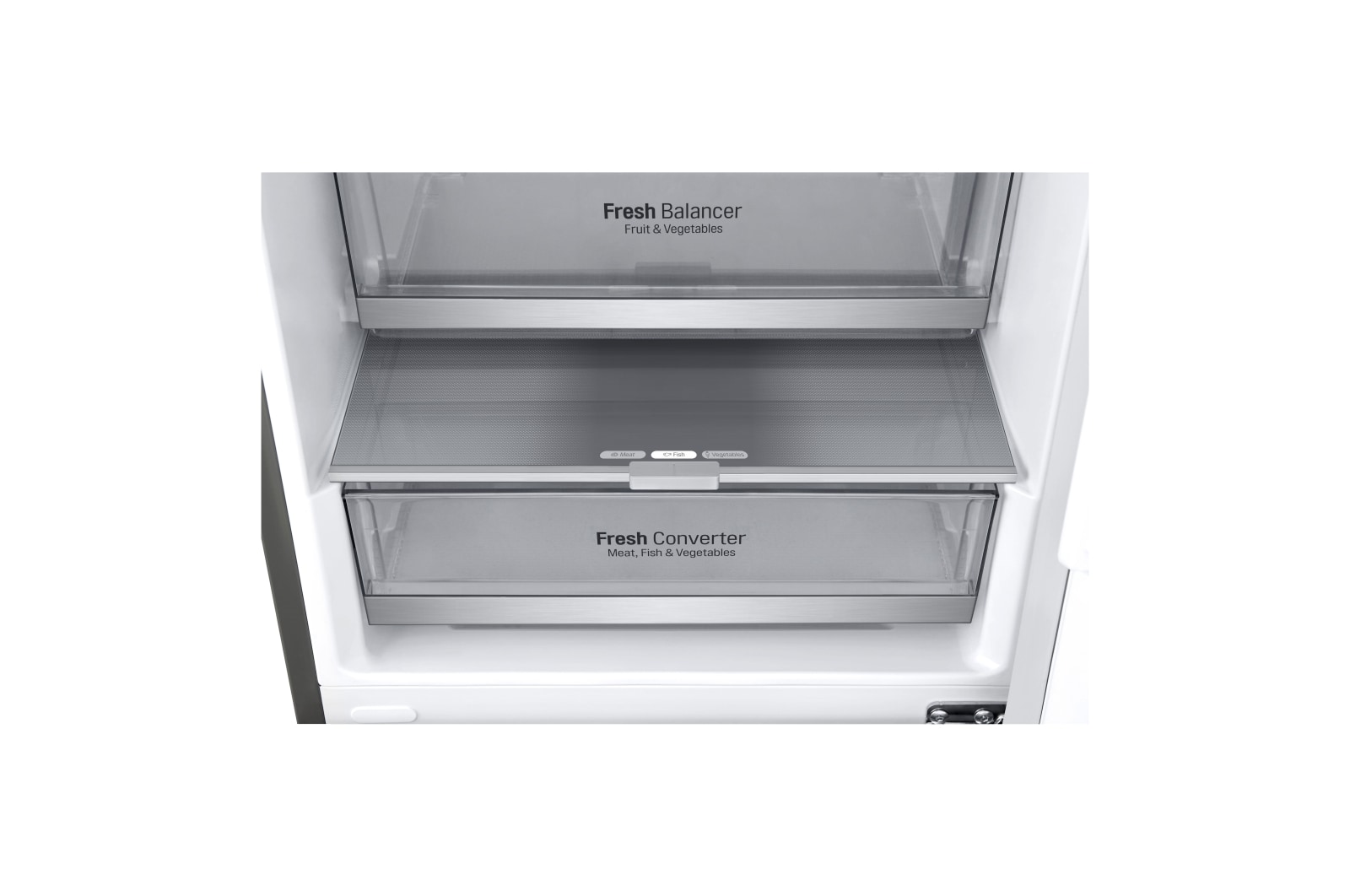 LG Frigorífico Combi, 1,86m, Clasificación E, capacidad de 374l, Inox Antihuellas, serie 700 , GBB71PZDMN