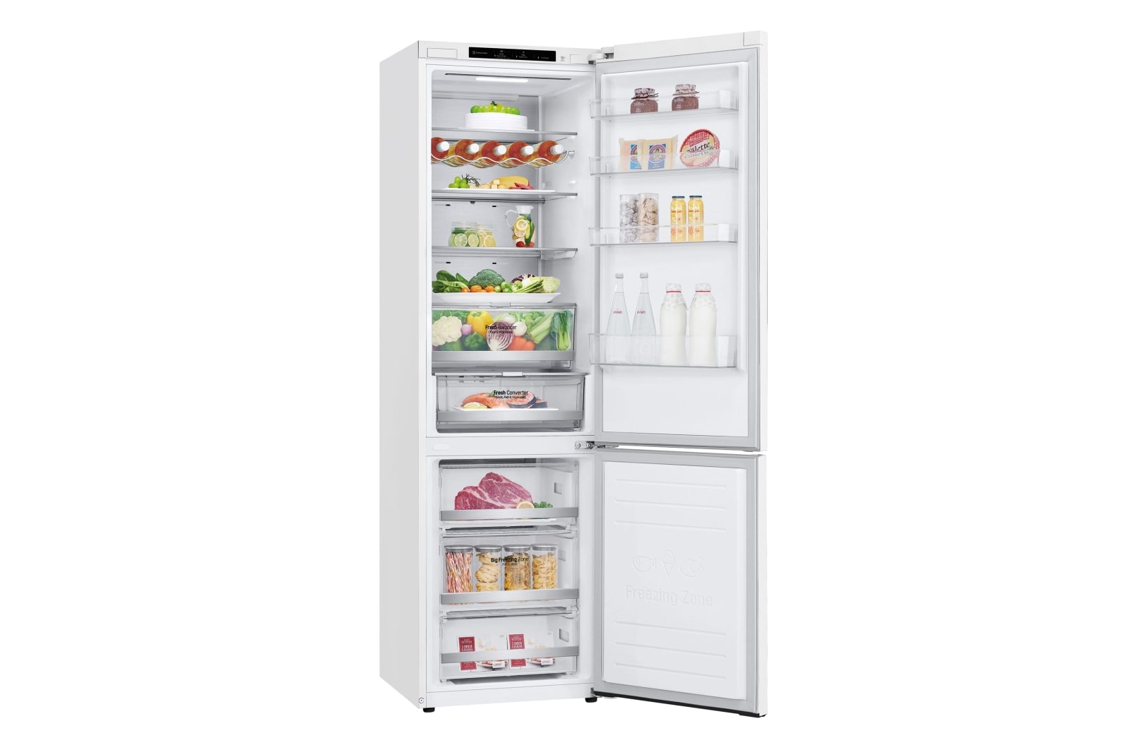 LG Frigorífico Combi 1,86m, Clasificación C , capacidad de 374l, Blanco, serie 700, GBB71SWVCN
