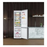 LG Frigorífico Combi 2m, Clasificación B, Acero inoxidable texturizado antihuellas, capacidad de 419l, Serie 700, GBB72MBUBN
