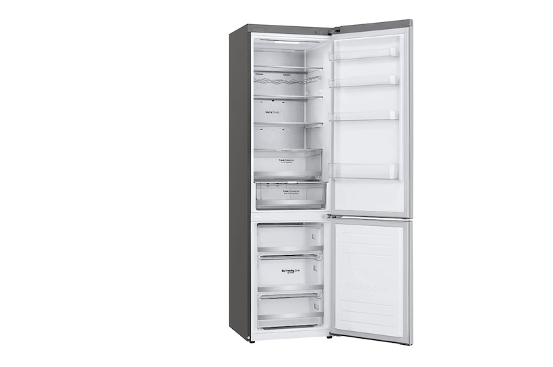 LG Frigorífico Combi 2m, Eficiencia C, Acero inoxidable antihuellas, capacidad de 419l, Serie 700, GBB72NSQCN