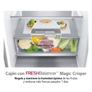 LG Frigorífico Combi  2m, Clasificación C, capacidad de 419l, acero  antihuellas, serie 700, GBB72NSUCN1