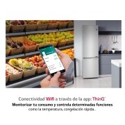 LG Frigorífico Combi  2m, Clasificación C, capacidad de 419l, acero  antihuellas, serie 700, GBB72NSUCN1