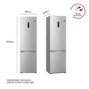 LG Frigorífico Combi  2m, Clasificación C, capacidad de 419l, acero  antihuellas, serie 700, GBB72NSUCN1