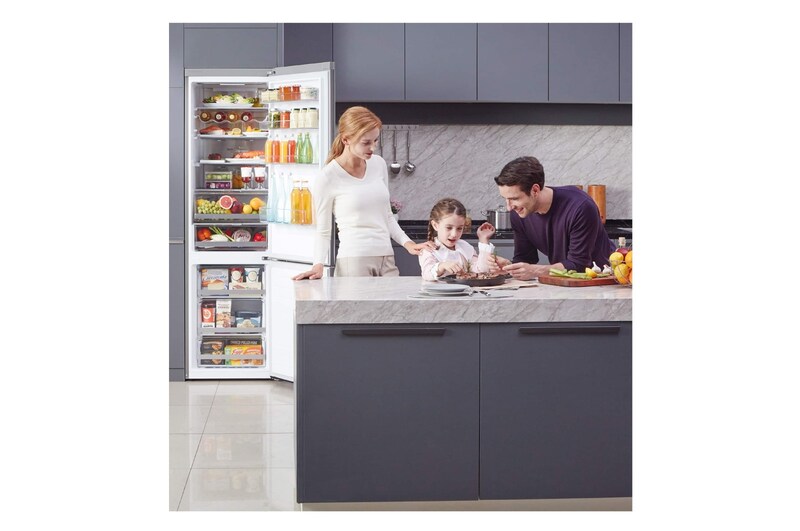 LG Frigorífico Combi  2m, Clasificación C, capacidad de 419l, acero  antihuellas, serie 700, GBB72NSUCN