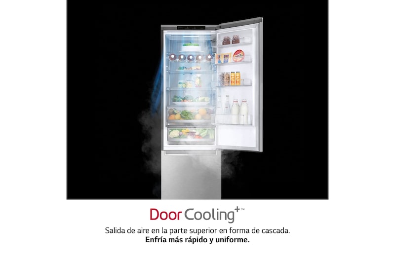 LG Frigorífico Combi 2m, Clasificación B, capacidad de 419l, Inox   antihuellas, serie 700, GBB72NSVBN
