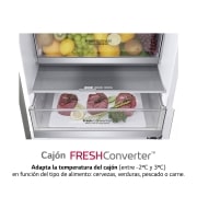 LG Frigorífico Combi  2m, Clasificación D, capacidad de 419l, acero  antihuellas, serie 700, GBB72NSVGN