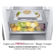 LG Frigorífico Combi  2m, Clasificación D, capacidad de 419l, acero  antihuellas, serie 700, GBB72NSVGN