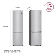 LG Frigorífico Combi  2m, Clasificación D, capacidad de 419l, acero  antihuellas, serie 700, GBB72NSVGN