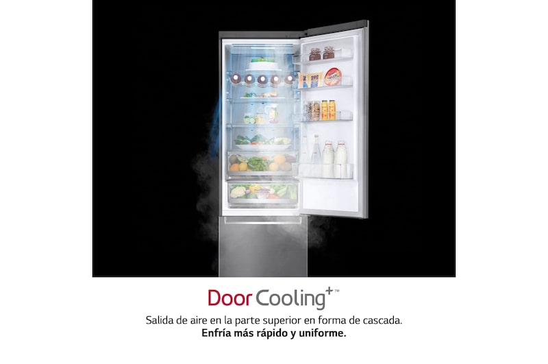 LG Frigorífico Combi  2m, Clasificación D, capacidad de 419l, Inox antihuellas, serie 700, GBB72PZUGN