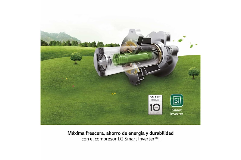 LG Frigorífico Combi  2m, Clasificación D, capacidad de 419l, Inox antihuellas, serie 700, GBB72PZUGN