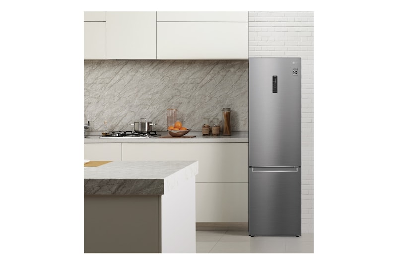 LG Frigorífico Combi  2m, Clasificación D, capacidad de 419l, Inox antihuellas, serie 700, GBB72PZUGN