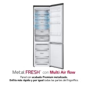 LG Frigorífico Combi  2m, Clasificación D, capacidad de 419l, Inox antihuellas, serie 700, GBB72PZUGN
