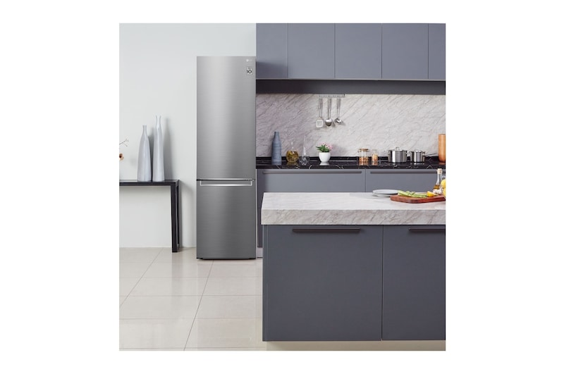 LG Frigorífico Combi 2m, Clasificación C, capacidad de 419l, Inox   antihuellas, serie 700, GBB72PZVCN1