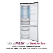 LG Frigorífico Combi 2m, Clasificación D, capacidad de 419l, Inox antihuellas, serie 700, GBB72PZVGN