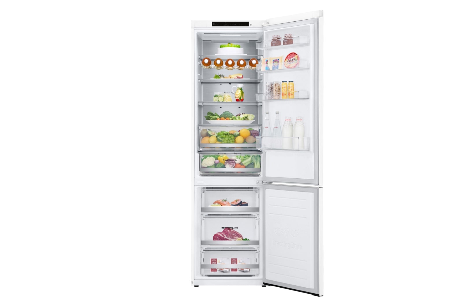 LG Frigorífico Combi Door Cooling+, 2m, Clasificación C, capacidad de 419l, blanco, serie 700 , GBB72SWVCN1
