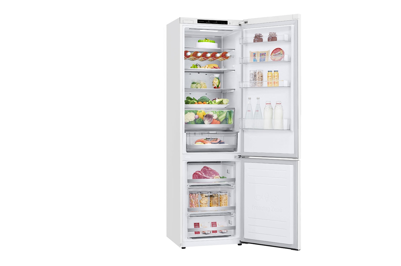 LG Frigorífico Combi  2m, Clasificación C, capacidad de 419l, blanco, serie 700, GBB72SWVCN