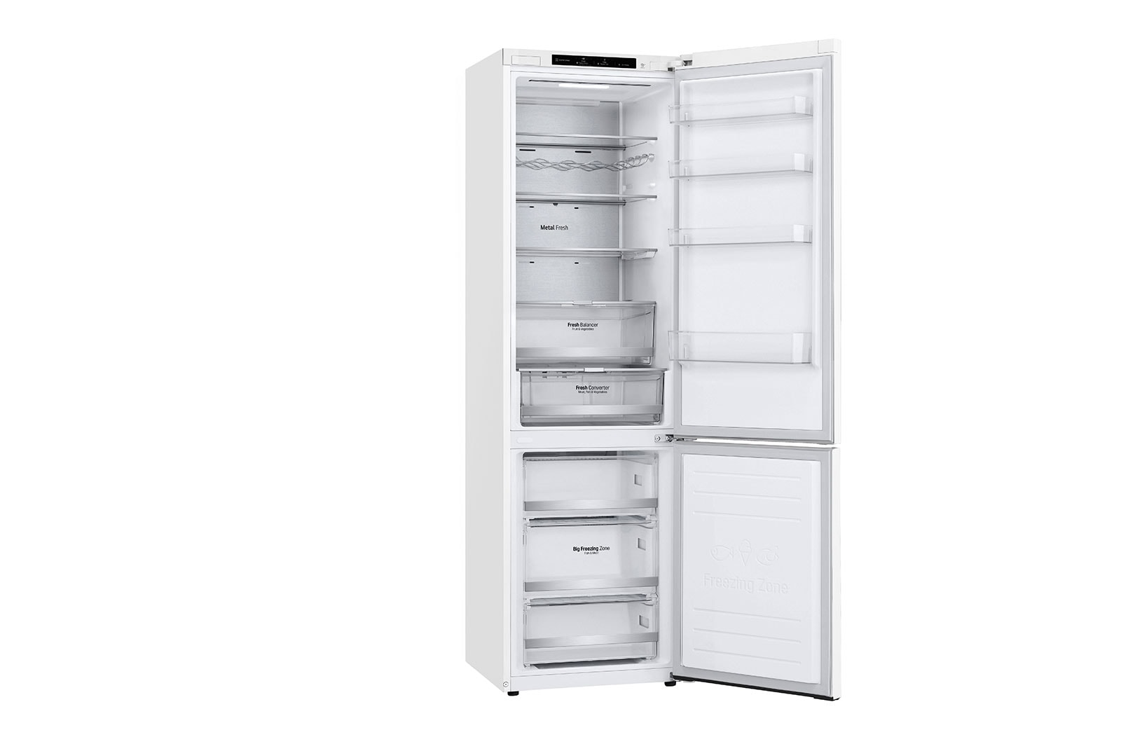 LG Frigorífico Combi  2m, Clasificación C, capacidad de 419l, blanco, serie 700, GBB72SWVCN