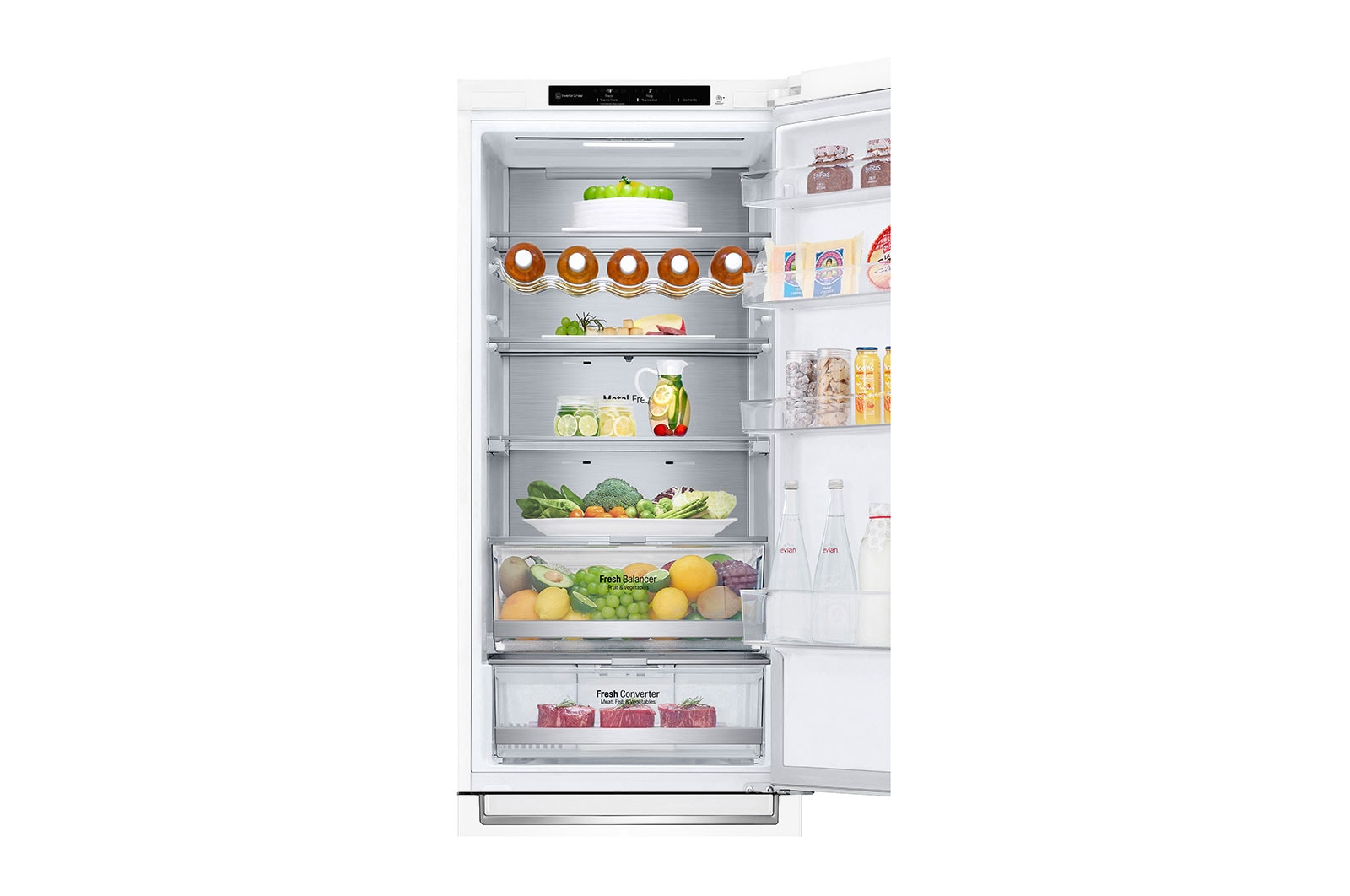 LG Frigorífico Combi  2m, Clasificación C, capacidad de 419l, blanco, serie 700, GBB72SWVCN
