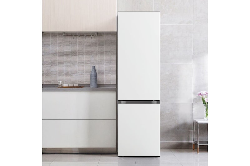 LG Frigorífico Crystal Door Combi 2m, Clasificación C, capacidad de 419l, Blanco satinado, GBB72TW9CQ1
