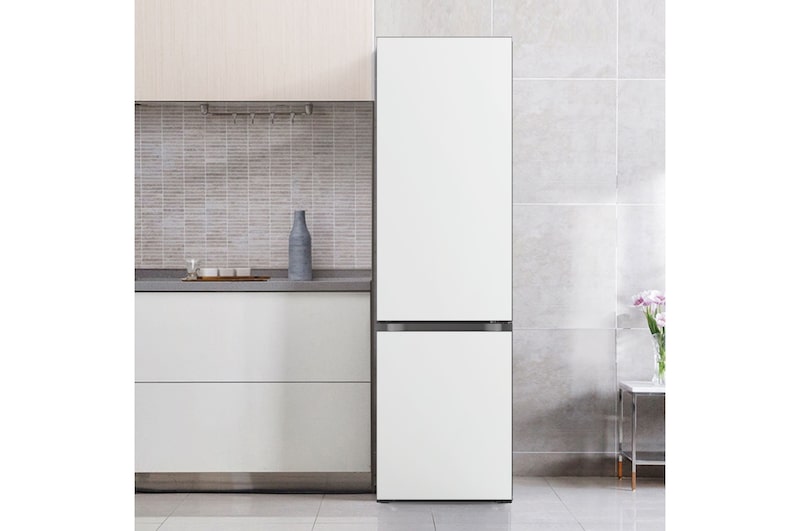 LG Frigorífico Crystal Door Combi 2m, Clasificación D, capacidad de 419l, Blanco satinado, GBB72TW9DQ