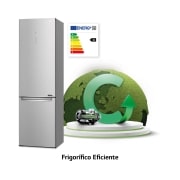 LG Frigorífico Combi, 2m, Clasificación C, capacidad de 419l, Acero inoxidable texturizado antihuellas, serie Centum, GBB92MBACP