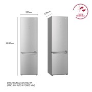 LG Frigorífico Combi, 2m, Clasificación C, capacidad de 419l, Acero inoxidable texturizado antihuellas, serie Centum, GBB92MBACP